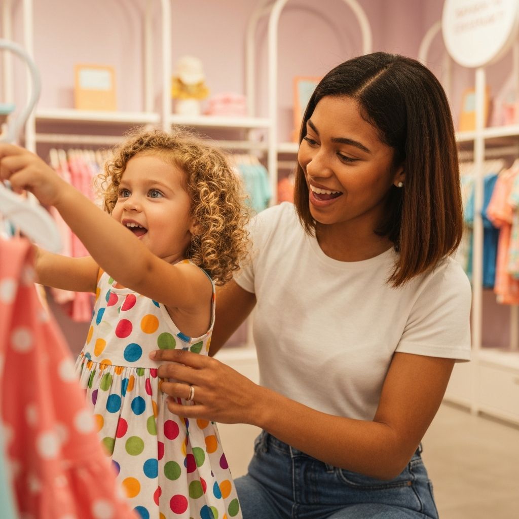 Storleksguide barn – förälder och barn shoppar kläder